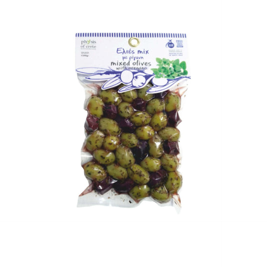 Green & kalamata’s olives with Oregano in Vacuum pack